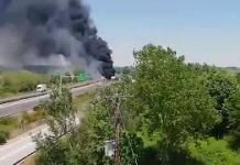 Πάτρα: Βυτιοφόρο τυλίχθηκε στις φλόγες ενώ κινείτο στην Περιμετρική